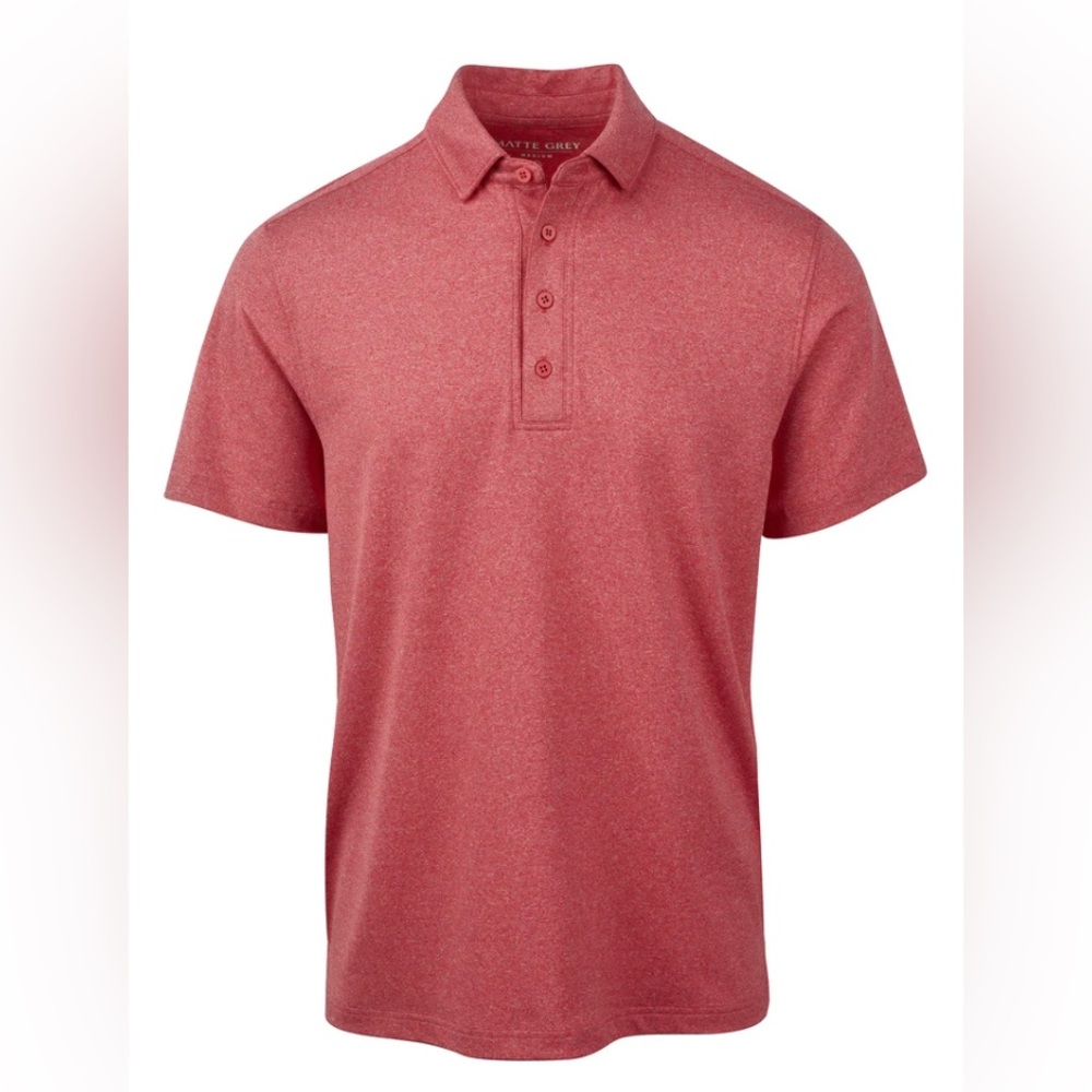 Matte Grey Haus of Grey Shirt Men Polo sz 2XL SS Captain Red Heather Pink Preppy
